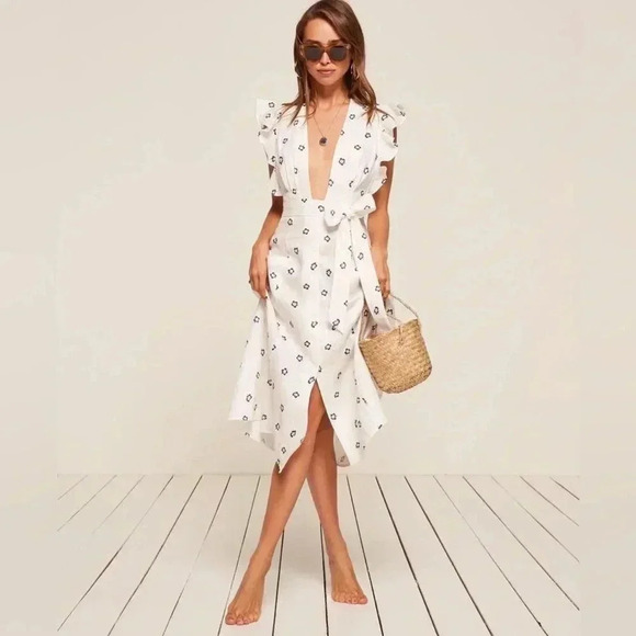 Reformation Dresses & Skirts - REFORMATION Serengeti Floral Linen Dress